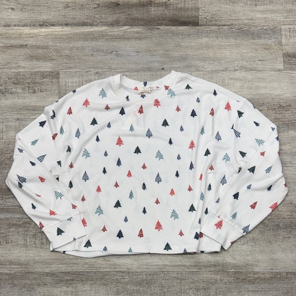 PJ Salvage White Long Sleeve with Tree Print